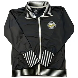 J. America Michigan Tech Huskies Track Jacket Womens S Black Stripe Zip VTG VGUC thumbnail 2