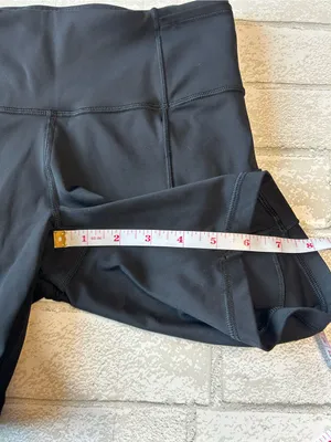 Lululemon Fast and Free High Rise Shorts Black Performance Bike Shorts Size 4 thumbnail 7