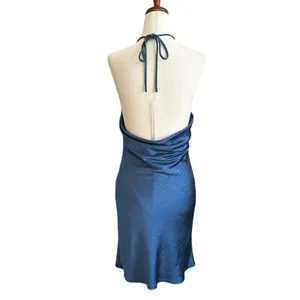 Hello Molly Blue Lined Open Back Halter Dress Women's Size 4 | 48-55 thumbnail 2