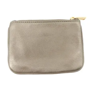 Marc Jacobs Soft Pebble Leather Platinum Colored Zip Top Coin Purse Wallet thumbnail 3