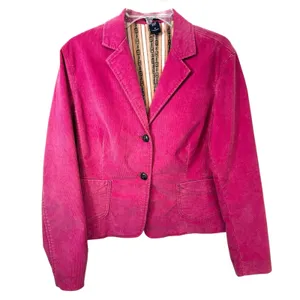 GAP Sz 16 Corduroy Blazer Jacket VTG Y2K Pink Lined Career‎ Office Corpcore 1439 thumbnail 2