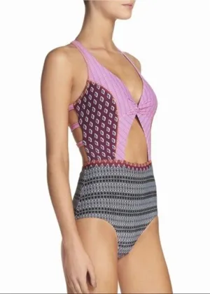 BCA Cutout Caged Printed One Piece Swimsuit thumbnail 2