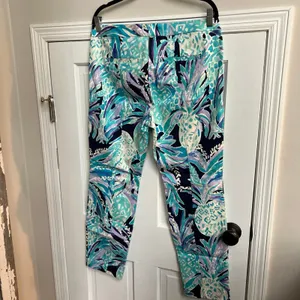 Lilly Pulitzer Pants Womens 12 blue Pineapple Print Kelly thumbnail 4
