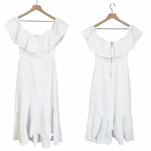 Reformation Baela Linen Dress White Size 8 NWT thumbnail 6