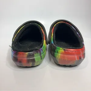 Crocs rainbow tie dye faux fur lined unisex‎ sizing thumbnail 5