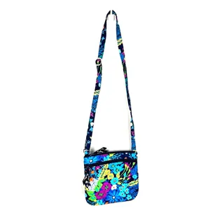 Vera Bradley Navy Floral Multi-Color Quilted Crossbody Bag Spring Feminine EUC thumbnail 7