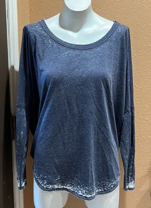 Chaser gray open back long sleeve shirt thumbnail 1