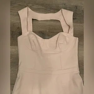 ASOS Ladies Blush Pink Dress Top lined Midi Sexy back w/zipper Brunch Date night thumbnail 5