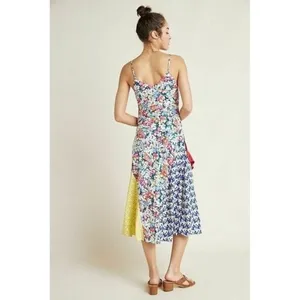 ANTHROPOLOGIE Colloquial Bias Conversations 52 of 52 Midi Slip Patchwork Medium thumbnail 8