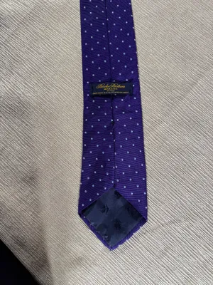 Brooks Brothers Makers Silk Tie Purple Blue Dot Extra Long 61” Made USA thumbnail 7
