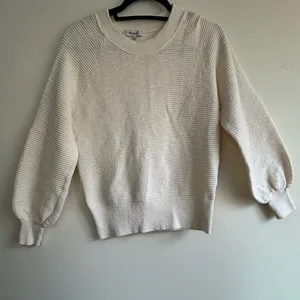 Madewell Women's Cream Crew Neck Long Sleeves Pullover Sweater Size XS‎ thumbnail 3