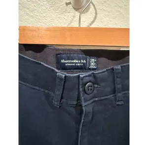 ABERCROMBIE AND FITCH Straight Stretch Navy Blue Pockets Pants thumbnail 2