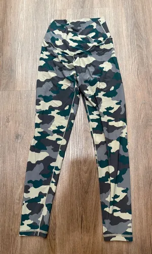 OFFLINE by Aerie Real Me 7/8 Leggings High Rise Camo Green‎ Tan Grey Womens M thumbnail 1