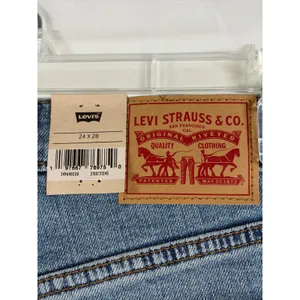 Levis Wedgie Straight High Rise Distressed Raw Hem Jeans Blue 24x28 NEW US Sz 0 thumbnail 10