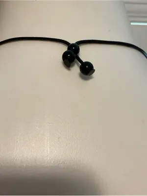 Elegant Black Cord Necklace with Ring Pendant thumbnail 4