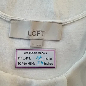 Loft Women Top Sz S Ivory Sleeveless Round Neck Ruffle Pullover thumbnail 5