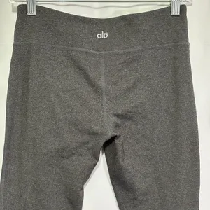 ALO Yoga Leggings Women Size M Gray Gym Activewear 7/8 Low-Rise Ankle Zip EUC thumbnail 4