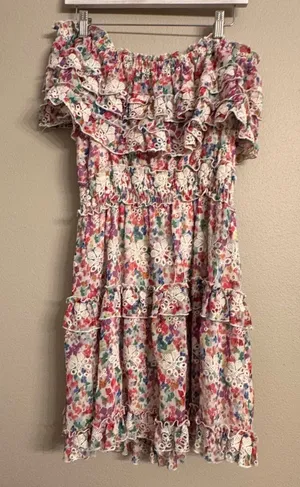BTFL-LIFE Off Shoulder Ruffle Embroidered Dress‎ thumbnail 1