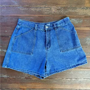 Vintage Too Hot Y2K Denim Utility Shorts High Rise Blue Size 12💛🍄 thumbnail 3