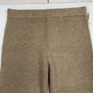 Abercrombie XXL Knit Pants Kathleen Post Ribbed Wide Leg Tan High Rise Cozy NEW thumbnail 4