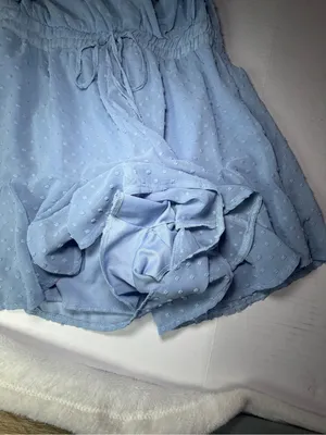 Altar'd State Pale Blue Swiss Dot Ruffle Romper excellent condition thumbnail 6