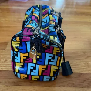 Fendi‎ Multicolor FF Zucca Boston Top Handle Satchel Bag with Lock & Keys thumbnail 4