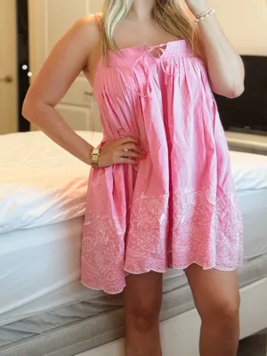 Free Assembly Pink Mini Dress — Size Medium thumbnail 1