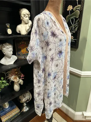 One September “Lyla” Sheer Sequin Floral Tunic – One Size (Fits XS–XL) thumbnail 8