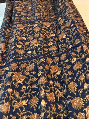 Xirena Charly Midi Dress Floral Long Sleeve Brown & Navy Blue | XL thumbnail 8