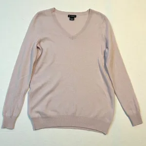 C by Bloomingdale's 100% 2 Ply Cashmere Sweater L Lavender Balletcore Soft Girl thumbnail 1