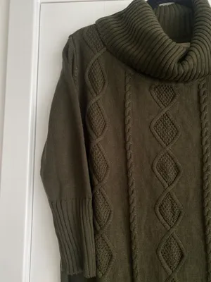 Appraisal Women's Sweater Dress Brown Turtle Neck Cable Knit Mini thumbnail 5