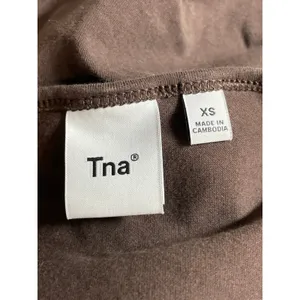 Aritzia TNA Brown High Neck Sleeveless Rucked Tank Cami Mini Bodycon Dress XS thumbnail 6