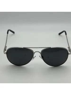 Banana Republic Aviator Sunglasses Silver Frame Black Lenses thumbnail 3