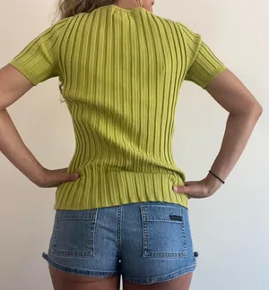 Prominence Citron Green Knit Top thumbnail 3