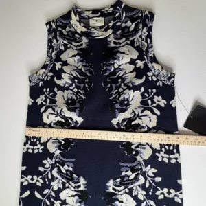 NWT Tuckernuck Floral Horizon Mock Neck Sleeveless Knit Mini Dress Medium Comfy thumbnail 13
