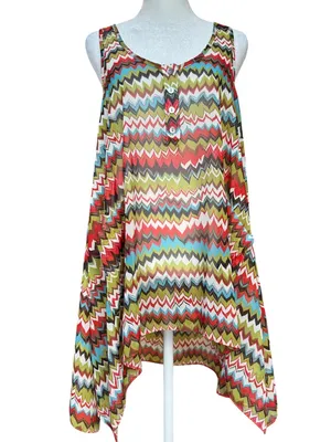 Uncle Frank Sheer Tunic Blouse Sz M thumbnail 2