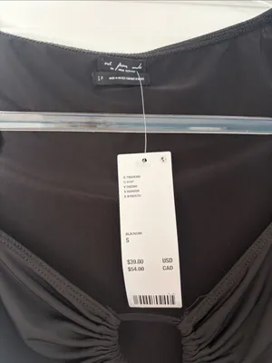 NWT Out From Under for Urban Outfitters Black Short-Sleeve Bodysuit Size Small thumbnail 3