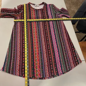 Show Me Your Mumu John Bell‎ Sweater Tunic Top Womens Large Colorful Long Sleeve thumbnail 2