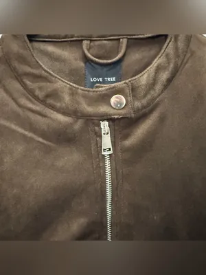 NWT Love Tree Brown Faux Suede Willa Jacket thumbnail 3