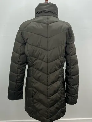 Kenneth Cole New York Olive Green Womens Quilted Puffer Coat Jacket Size Medium thumbnail 6