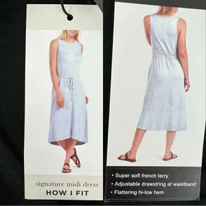The Limited Signature Drawstring Waist Midi Sundress‎ Black Medium Knit thumbnail 13