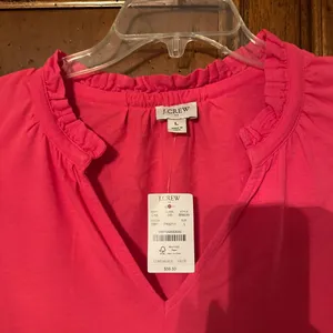 NWT j crew size Large hot pink top  thumbnail 3