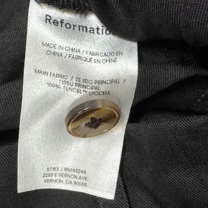 Reformation‎ manson Black Pleated Wide Leg Trousers Pants Size 4 thumbnail 6