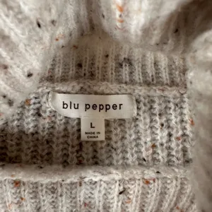Blu Pepper Tunic Sweater Dress Women's Large Turtleneck Chunky Cream Knit thumbnail 5
