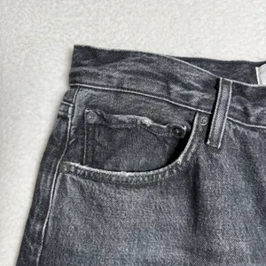 Agolde Womens Dame Jeans Size 29 Wide Leg Button Fly Ditch Black Cuffed thumbnail 3