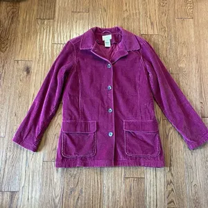 L.L. Bean pink corduroy lined jacket size medium thumbnail 12