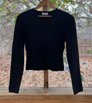 Babaton Women's Black Sculpt Knit Empire Long Sleeve Top Size M. NWOT thumbnail 1