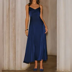 Rihoas Navy A-Line Slip Maxi Dress thumbnail 5