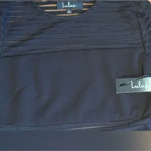 Lulus Women's Perfect Mesh Black Long Sleeve Bodycon Dress Size L (NWT) thumbnail 7
