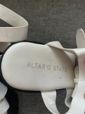 Altar'd State White Strappy Gladiator Sandals with Buckle thumbnail 2